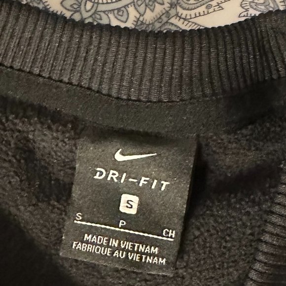 NIKE Black Polar Fleece Crop Side Zip Pullover Crop Sweatshirt sz. Small - Picture 3 of 5